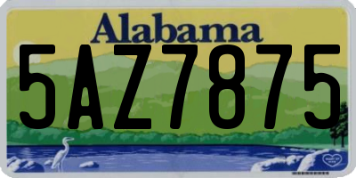 AL license plate 5AZ7875