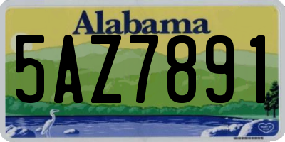 AL license plate 5AZ7891