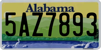 AL license plate 5AZ7893
