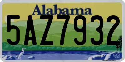 AL license plate 5AZ7932