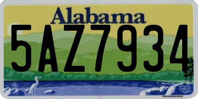 AL license plate 5AZ7934