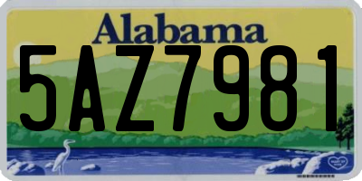 AL license plate 5AZ7981