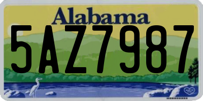 AL license plate 5AZ7987