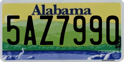 AL license plate 5AZ7990