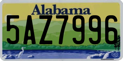 AL license plate 5AZ7996