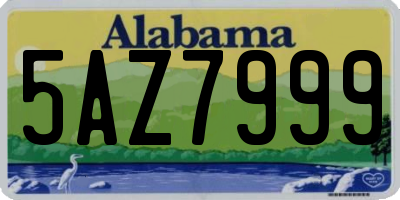 AL license plate 5AZ7999