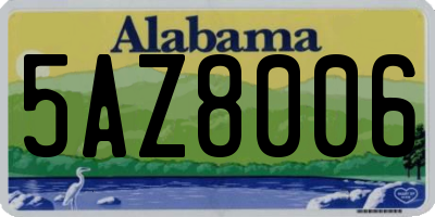 AL license plate 5AZ8006
