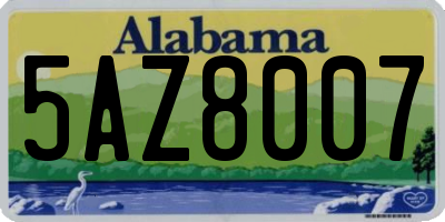 AL license plate 5AZ8007