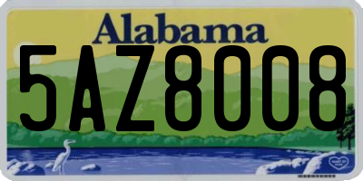 AL license plate 5AZ8008