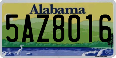 AL license plate 5AZ8016