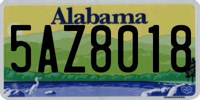 AL license plate 5AZ8018
