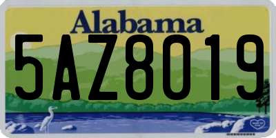 AL license plate 5AZ8019