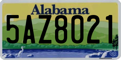 AL license plate 5AZ8021