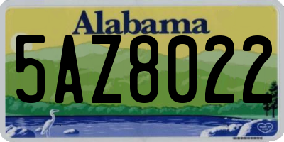 AL license plate 5AZ8022