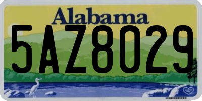 AL license plate 5AZ8029