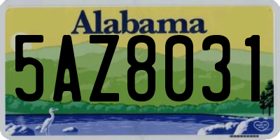 AL license plate 5AZ8031