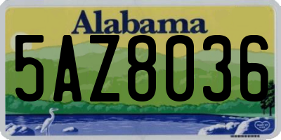AL license plate 5AZ8036