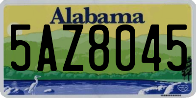 AL license plate 5AZ8045