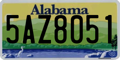 AL license plate 5AZ8051