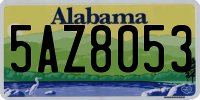 AL license plate 5AZ8053