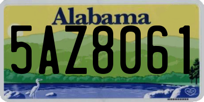 AL license plate 5AZ8061