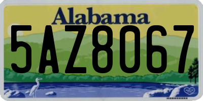 AL license plate 5AZ8067
