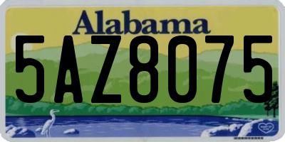 AL license plate 5AZ8075