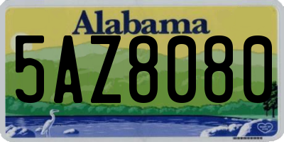 AL license plate 5AZ8080
