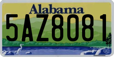 AL license plate 5AZ8081
