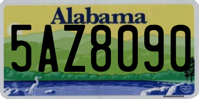 AL license plate 5AZ8090