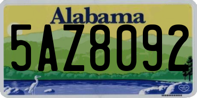 AL license plate 5AZ8092
