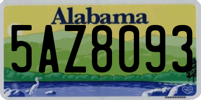 AL license plate 5AZ8093