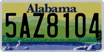 AL license plate 5AZ8104