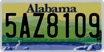 AL license plate 5AZ8109