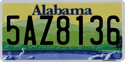 AL license plate 5AZ8136