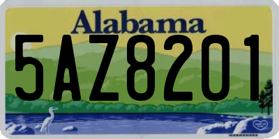 AL license plate 5AZ8201