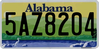 AL license plate 5AZ8204