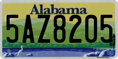 AL license plate 5AZ8205