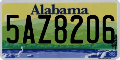 AL license plate 5AZ8206