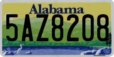 AL license plate 5AZ8208