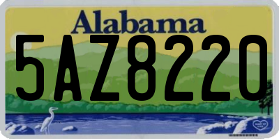 AL license plate 5AZ8220