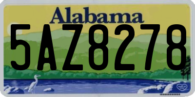 AL license plate 5AZ8278