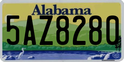 AL license plate 5AZ8280
