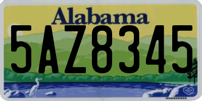 AL license plate 5AZ8345