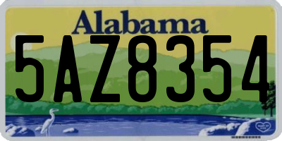 AL license plate 5AZ8354