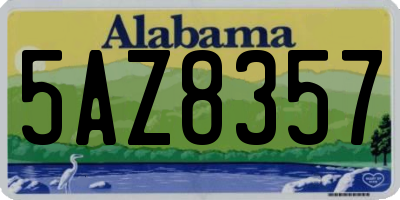 AL license plate 5AZ8357