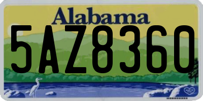AL license plate 5AZ8360