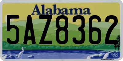 AL license plate 5AZ8362