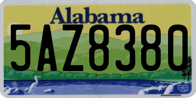 AL license plate 5AZ8380