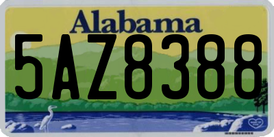 AL license plate 5AZ8388